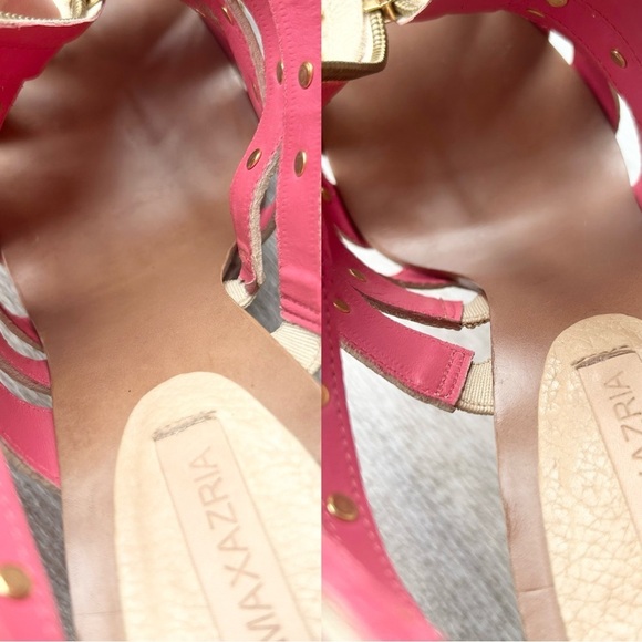 BCBGMaxAzria Ivory Leather Gladiator Studded Full Leather Open Toe Pumps - Picture 14 of 16